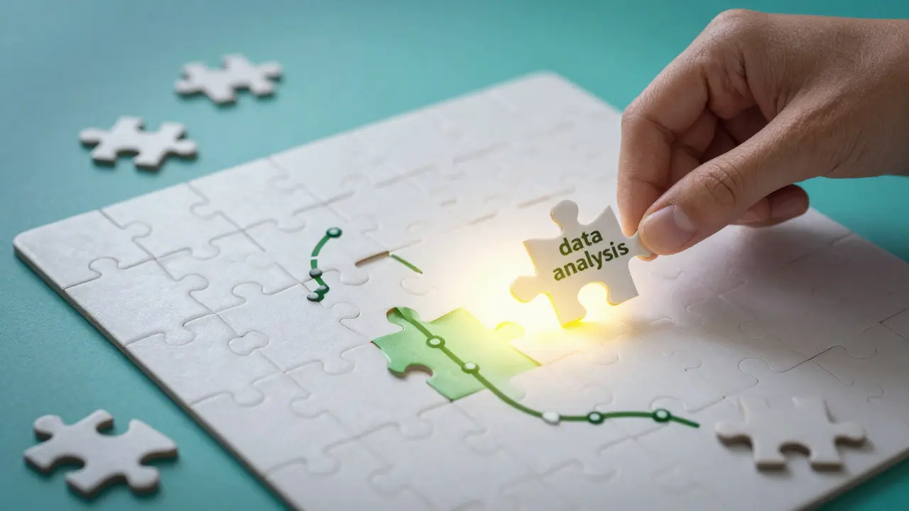 Datový puzzle sestaven do cesty k úspěchu.