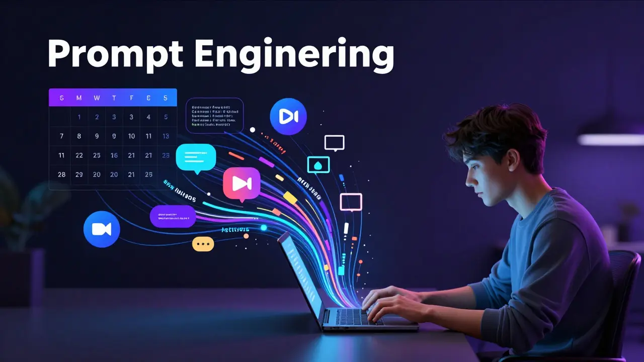 Ilustrace prompt engineeringu pro strategii obsahu na sociálních sítích