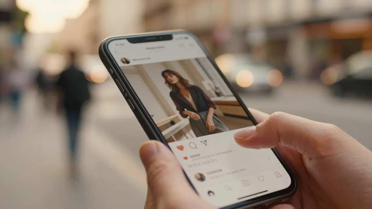 Záběr na chytrý telefon s sociální sítí, symbolizující interakci uživatelů