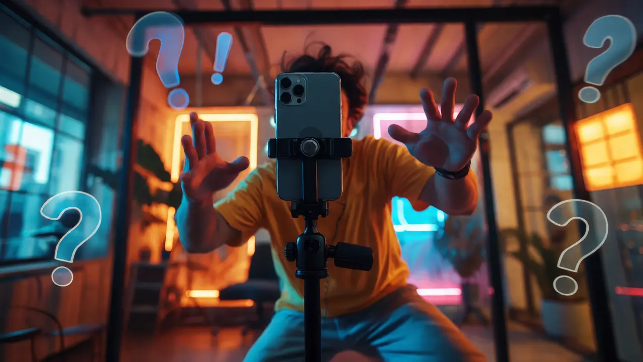 Dynamický záběr natáčení vertikálního videa s důrazem na zaujetí diváka